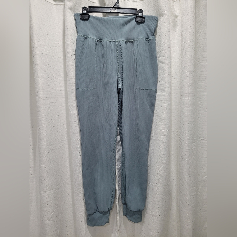 Athleta Women's Teal Blue Salutation Rib High Rise Jogger Size Large. - Picture 2 of 11